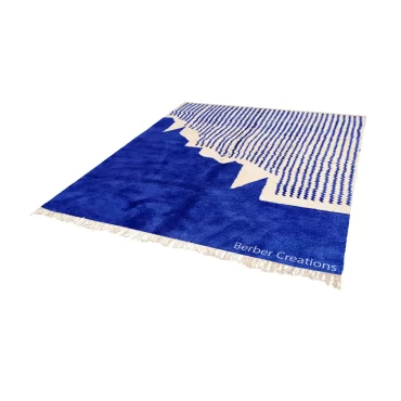 Handmade Moroccan Berber Rug Blue and White – IMANE