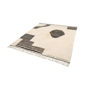 Moroccan Berber Rug Striped Black and White – DIMA