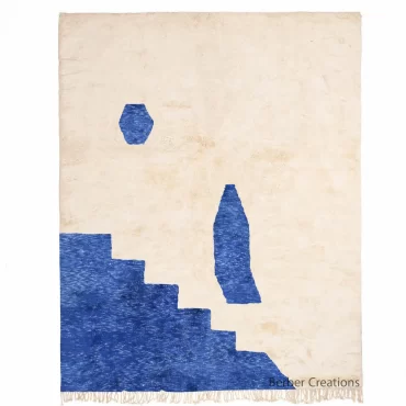 Handmade Moroccan Berber Rug Blue and White – TAHIA