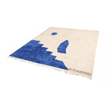 Handmade Moroccan Berber Rug Blue and White – TAHIA
