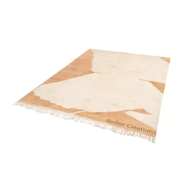 Moroccan Berber Wool Rug White and Peach – MAISSA
