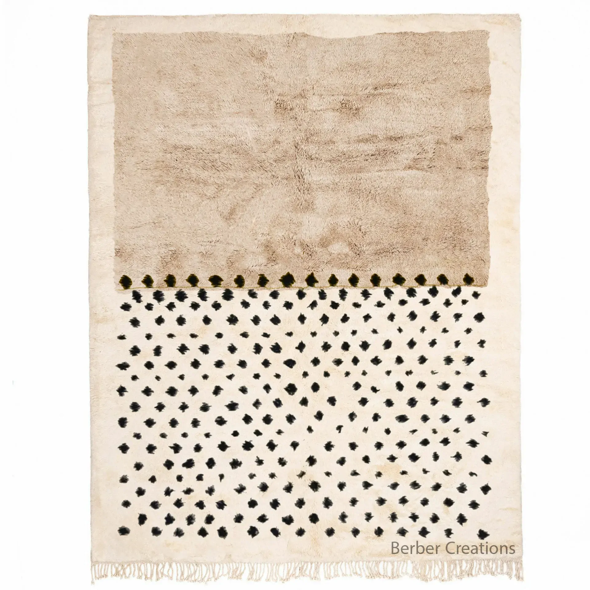 moroccan beni ourain rug beige - Samira