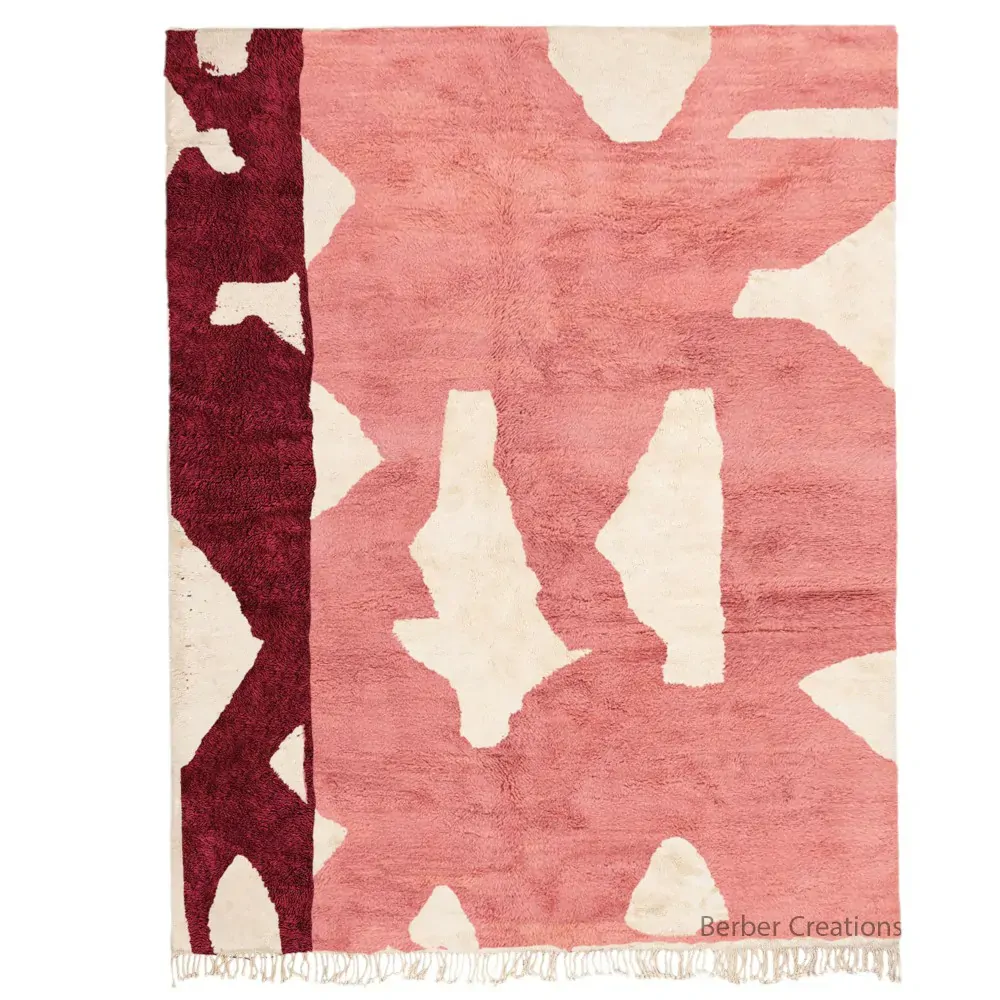 moroccan beni rug abstract pink - Maysa