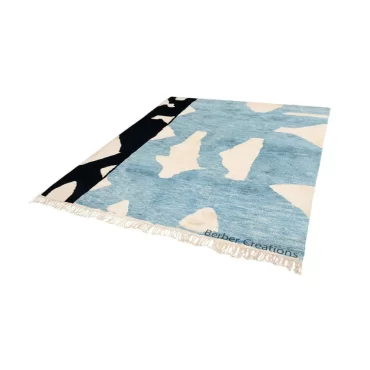 Moroccan Beni Rug Light Blue and White – NISMA