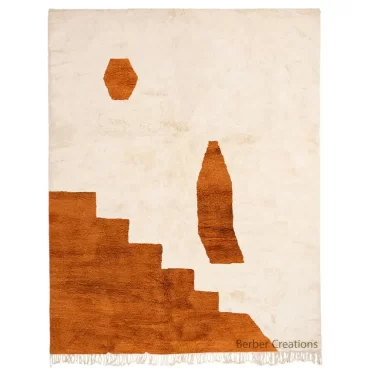Moroccan Beni Rug Orange and White – ARWA