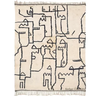 Moroccan Berber Rug Black and White – SIHAM