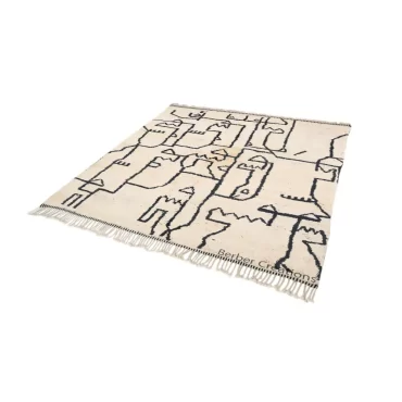 Moroccan Berber Rug Black and White – SIHAM