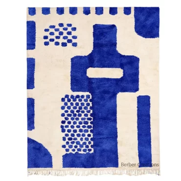 Moroccan Berber Rug Blue and White – GHADIR