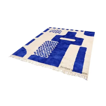 Moroccan Berber Rug Blue and White – GHADIR