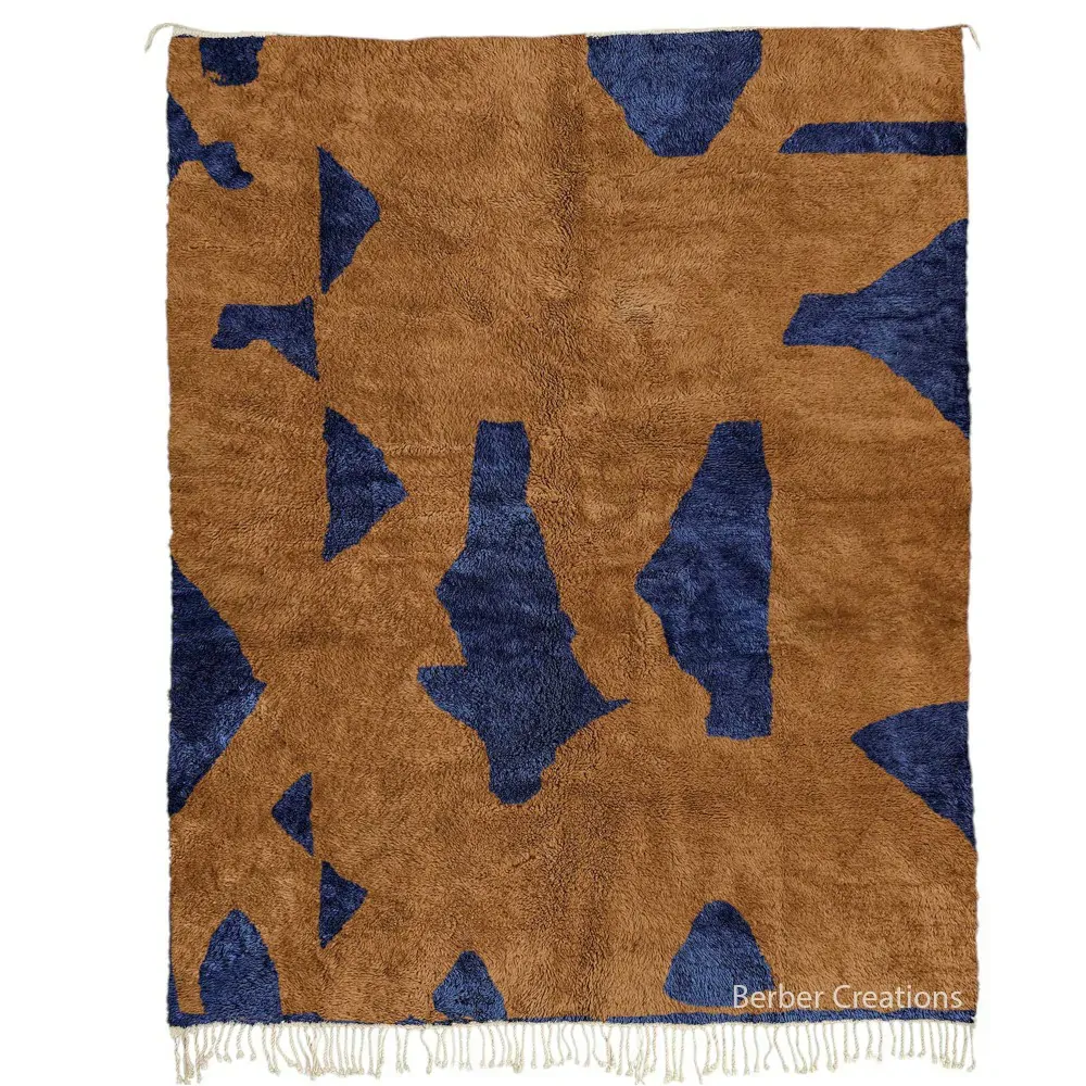 moroccan berber rug brown and blue -Jumana