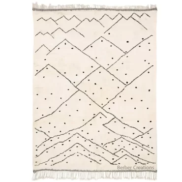 Moroccan Berber Wool Rug Black and White – ILHAM