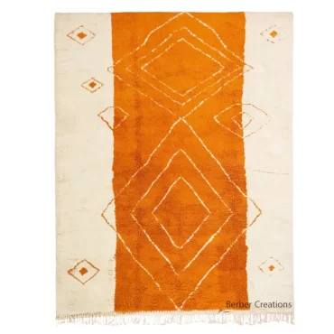 Moroccan Handmade Rug Orange and White – JAWAHIR