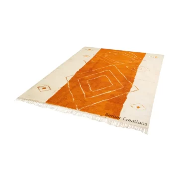 Moroccan Handmade Rug Orange and White – JAWAHIR