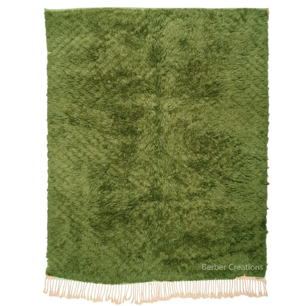 shag moroccan green rug - Zaina