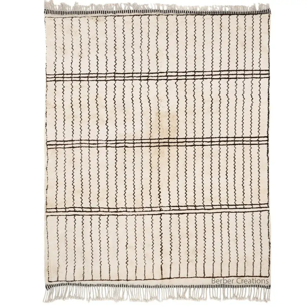 striped moroccan berber rug black and white - Amani (1)