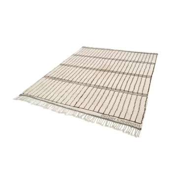 Striped Moroccan Berber Rug Black and White – AMANI