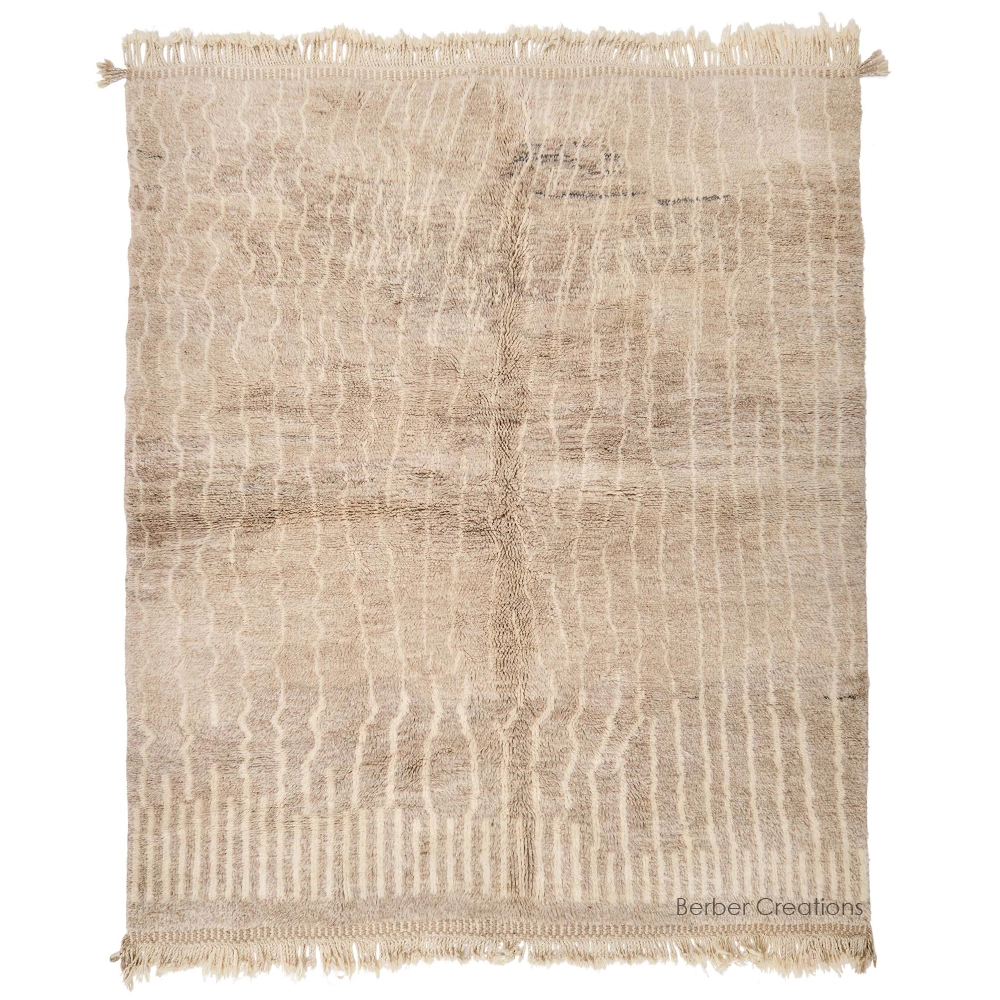 moroccan beni ourain rug beige