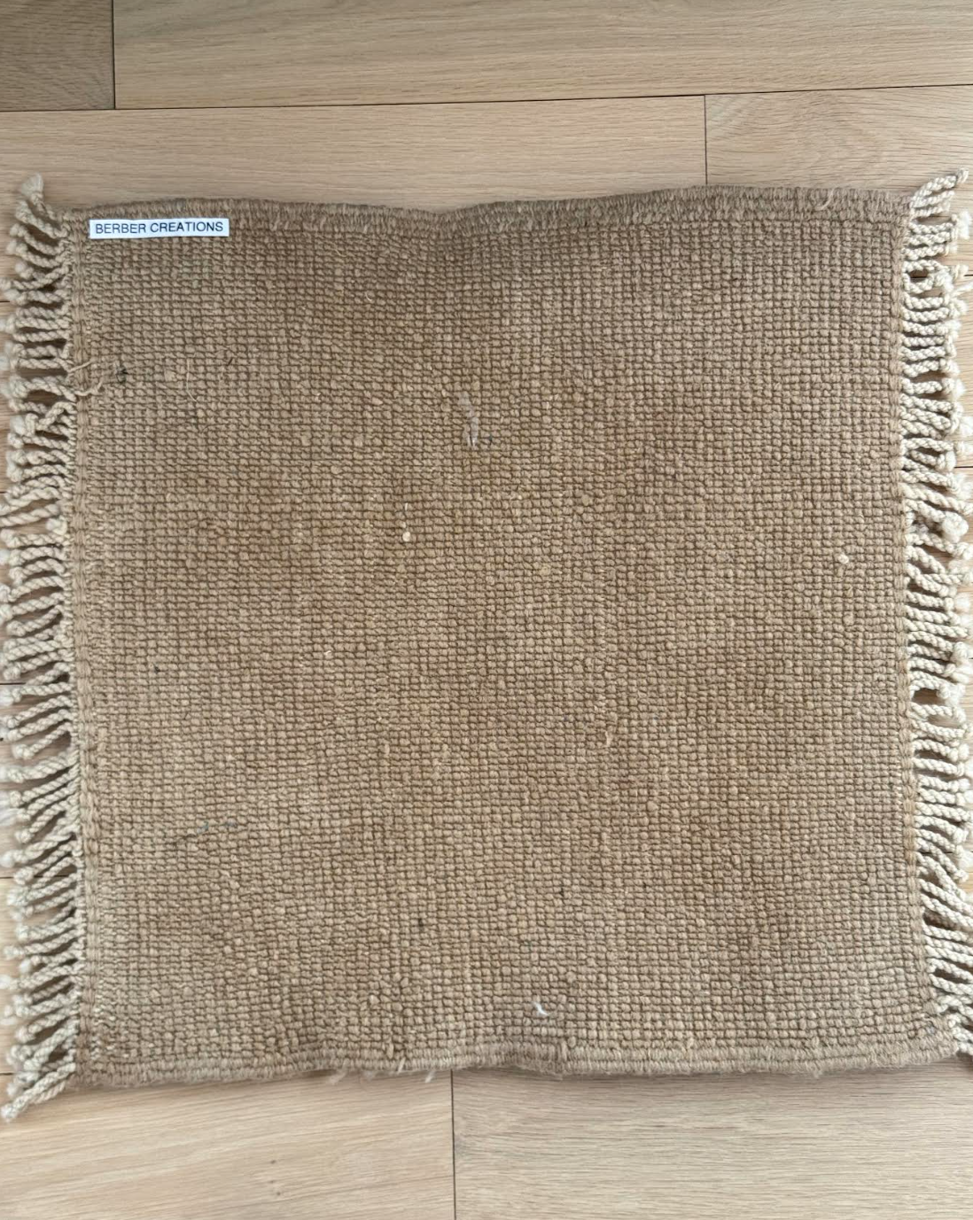 Solid Beige Beni Mrirt Moroccan Rug 10'4"x9'0" - 50% Deposit - Image 2