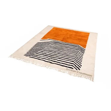 Abstract Moroccan Beni Rug Orange – YASSMINE