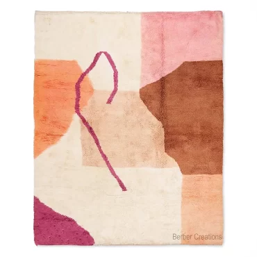 Beni Ourain KALLA Rug – Abstract Pink & Pastel Wool