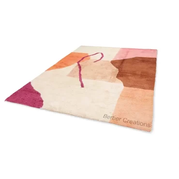 Beni Ourain KALLA Rug – Abstract Pink & Pastel Wool
