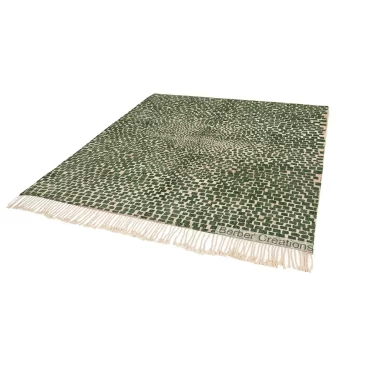 Handwoven Green Abstract Moroccan Rug – Mosaic Pattern