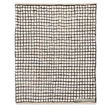 Custom Black and White Rug | Geometric Moroccan Grid Design