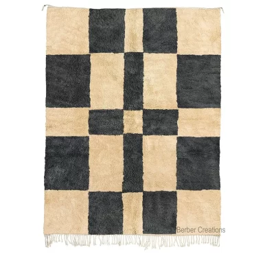 Custom Checkerboard Rug | Modern Moroccan Wool Area Rug