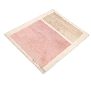Beni Ourain SAKURA Rug – Minimalist Pink & Beige Wool
