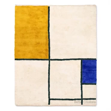 The De Stijl Rug: Handmade Mondrian Style Berber Wool Rug