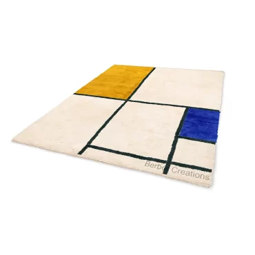 The De Stijl Rug: Handmade Mondrian Style Berber Wool Rug