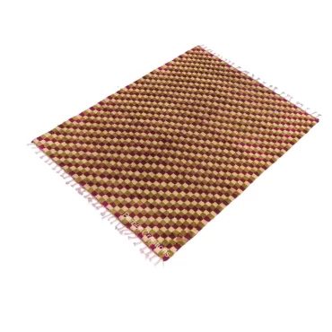 Pink & Green Checkered Rug | Hand-Knotted Wool – VINO