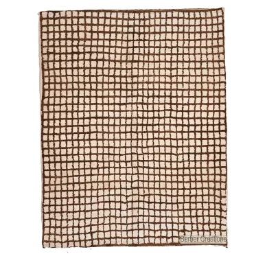 GRID Hand-Knotted Beni Ourain Checkered Rug