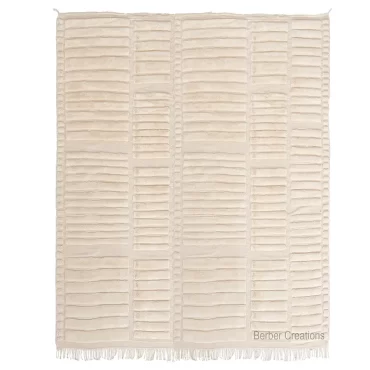 Moroccan Off White Beni Mrirt Wool Rug FATIHA