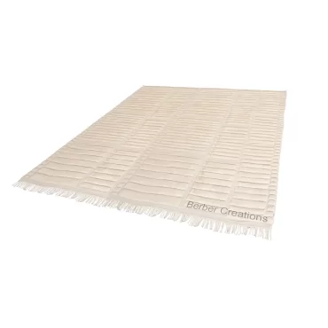 Moroccan Off White Beni Mrirt Wool Rug FATIHA
