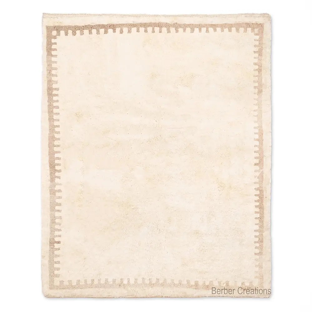 Moroccan wool rug with border JUDA