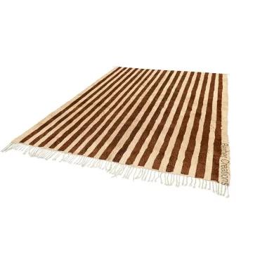 Striped Brown Beni Rug | Hand-Knotted Wool – REMI