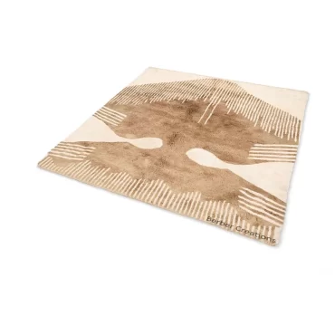 Neutral Moroccan Rug | Abstract Mountain Design – Hand-Knotted Wool