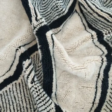 Luxury Hand-Knotted Beni Mrirt Rug Atlas Shifaa | Ivory Diamond Wool