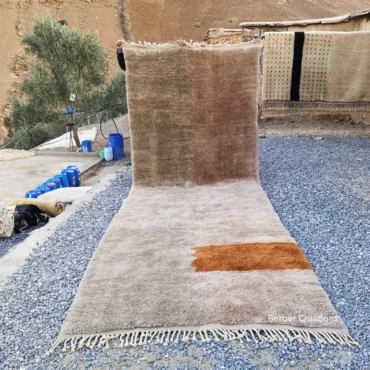 Luxury Beni Mrirt Runner Rug with Terracotta Accent | Tamou Atlas