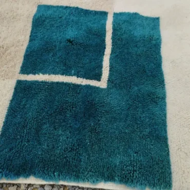 Authentic Teal & Cream Beni Mrirt Rug – Amanars