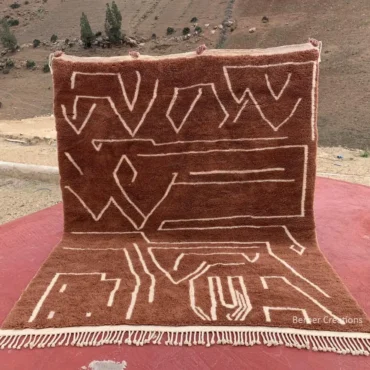 Chocola Beni Mrirt Rug – Brown Abstract Wool