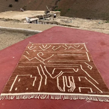 Chocola Beni Mrirt Rug – Brown Abstract Wool