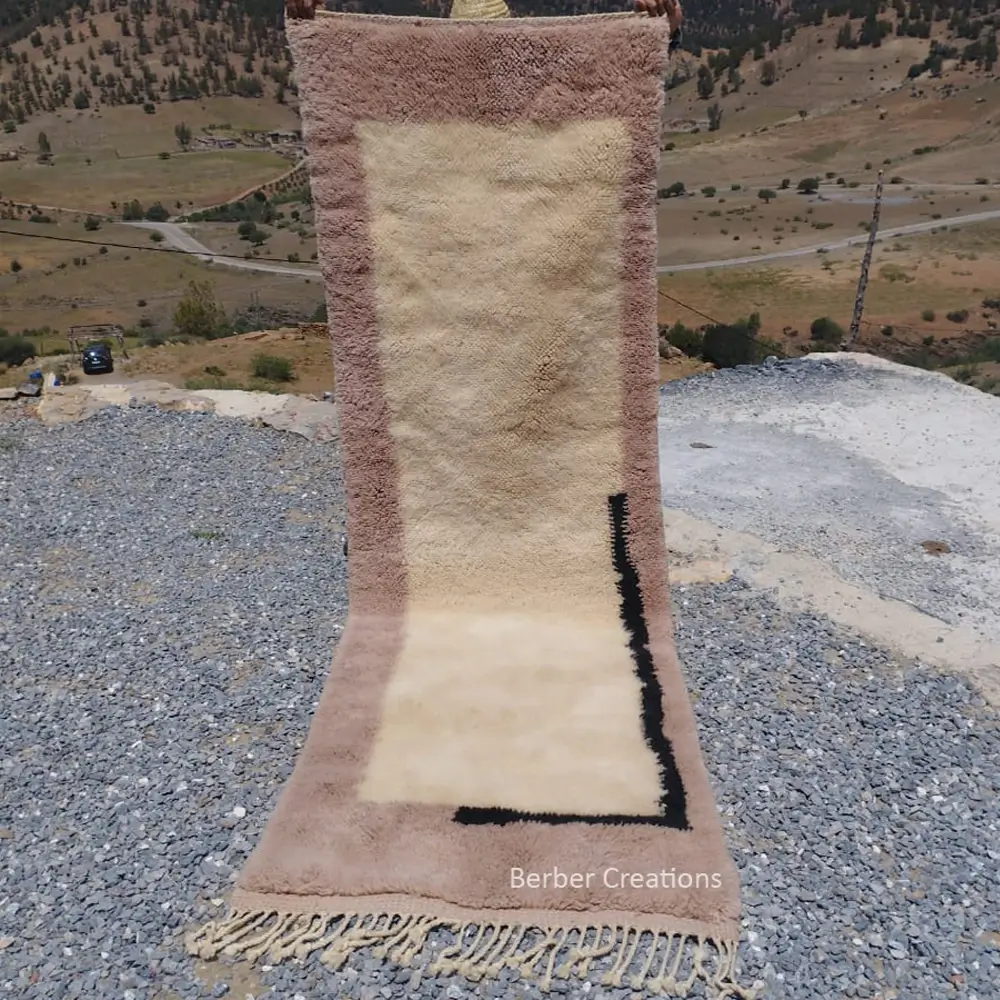 beni mrirt runner neutral two tone abstract line rug zayana