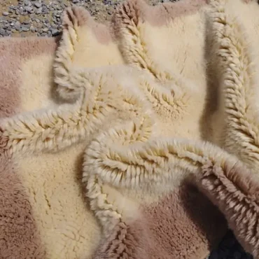 Neutral Beni Mrirt Runner Rug | Two-Tone Abstract Wool