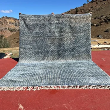 Distressed The Mariner Beni Mrirt Rug – Blue & Grey Modern Abstract Wool Carpet