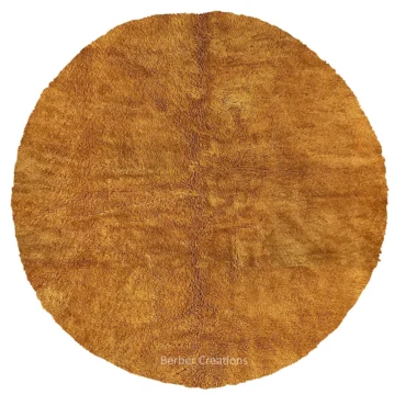 Amber Mustard Yellow round Moroccan rug TAMSTA