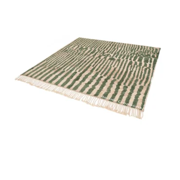Beni Ourain rug with green stripes HASAR