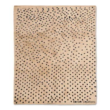 Hand-Knotted Moroccan Wool – Beige Spotted High-Pile Area Rug