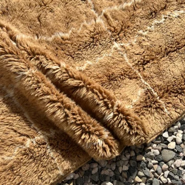 Sand Beige Geometric Moroccan Beni M’rirt Rug – Hand-Knotted Luxury Wool